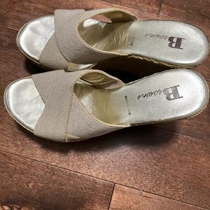 Gold platform sandals